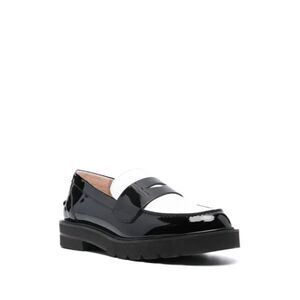 STUART WEITZMAN Palmer Black & White Patent Leather Loafers